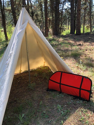 tent with orange bow case